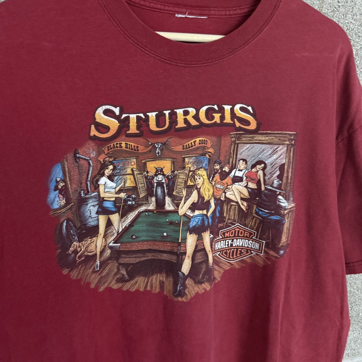 Harley Davidson Y2K Harley Davidson Sturgis Biker Red Graphic Tee Mens Large Size US L / EU 52-54 / 3 - 3 Thumbnail