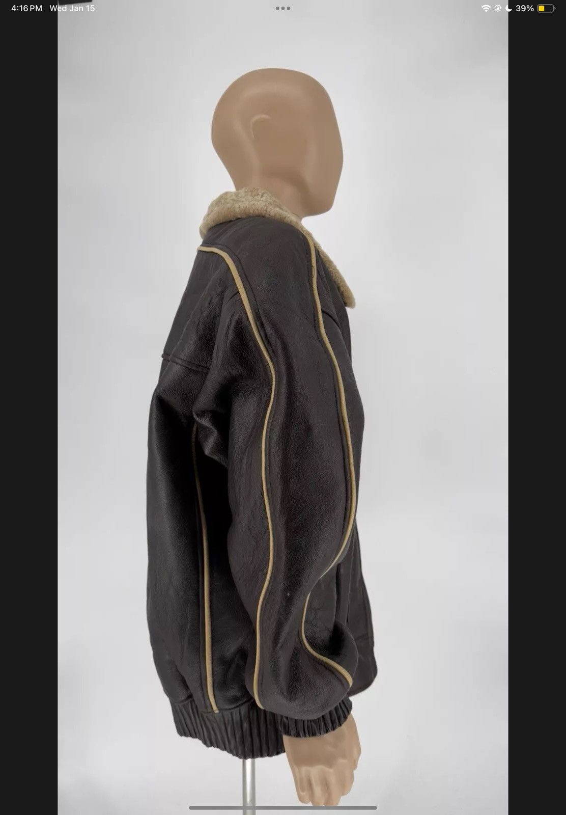 Vintage Vintage 90s Eric Malik Sterling Leather Jacket Men’s 2XL Size US M / EU 48-50 / 2 - 2 Thumbnail