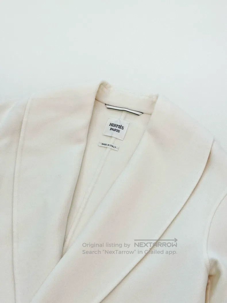 Hermes Hermes Autumn/Winter Beige Cashmere Wool Coat Size XS / US 0-2 / IT 36-38 - 4 Thumbnail