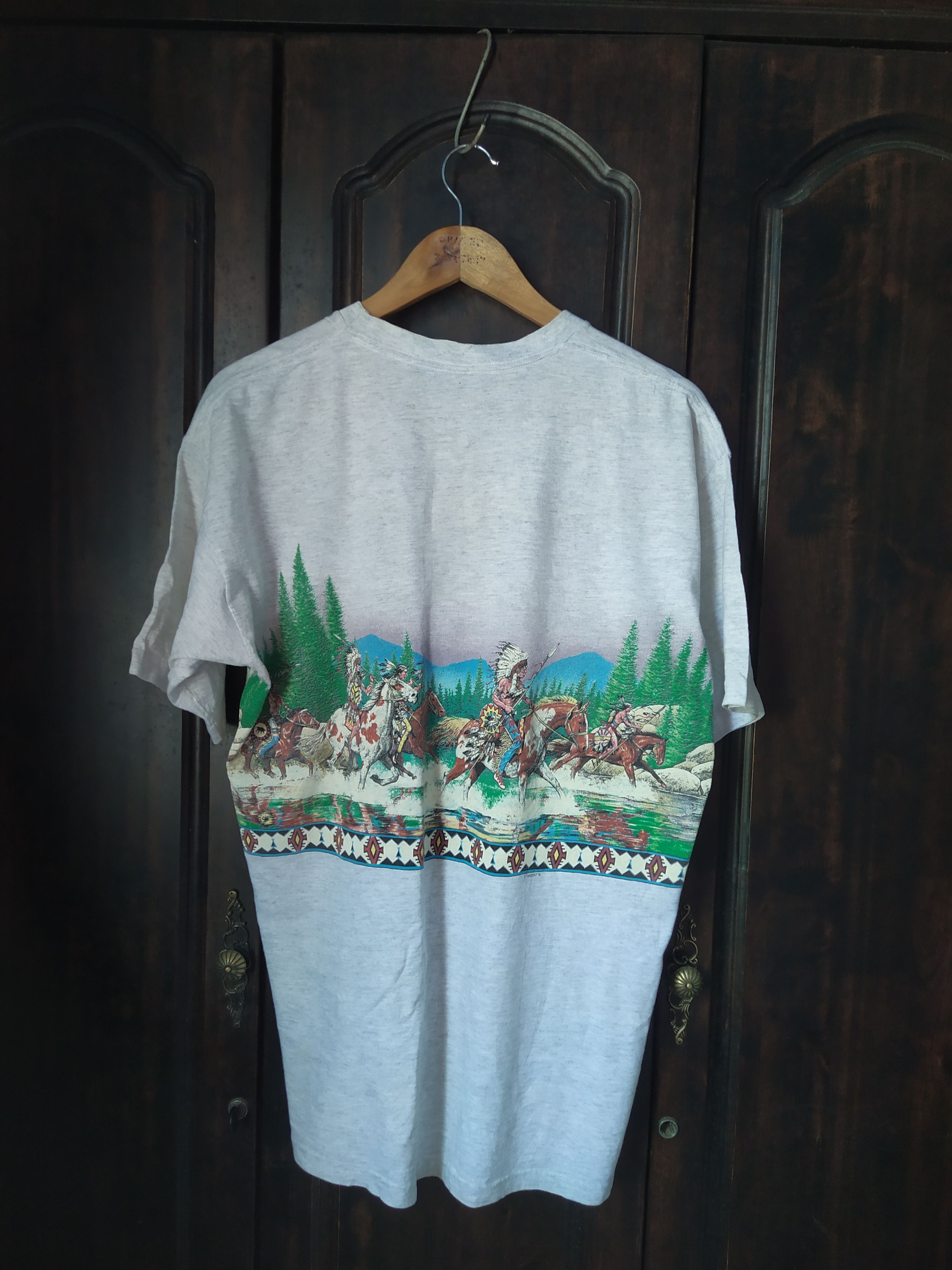 Vintage Vintage 91’ Habitat Native American Art All Over Print Tee Size US XL / EU 56 / 4 - 7 Thumbnail