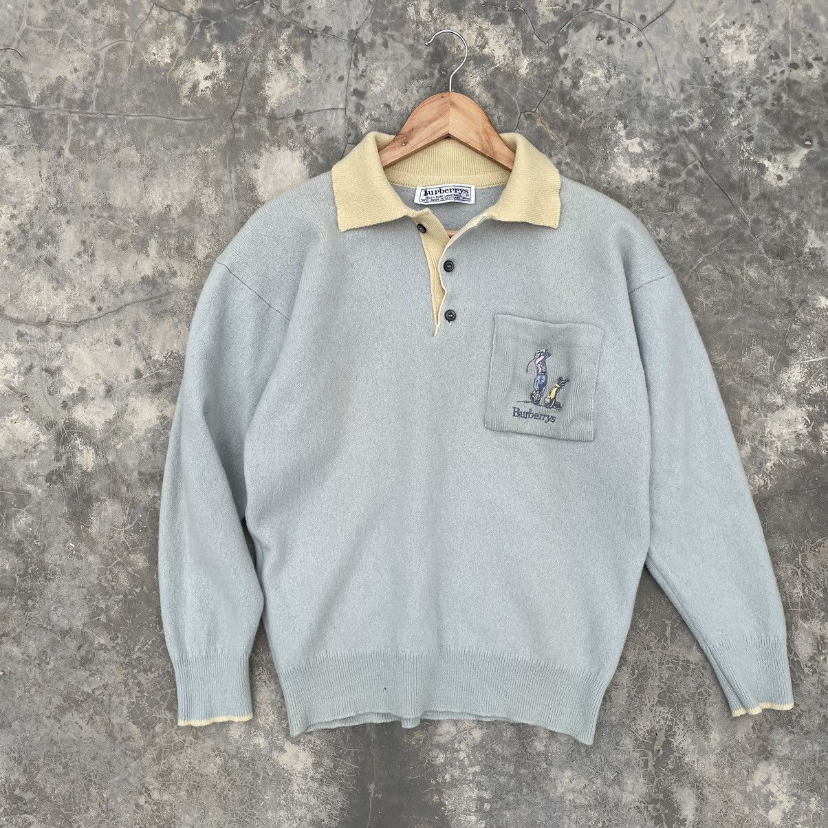 Burberry Vintage Burberry Golf Pure Wool Polo Sweatshirt Size S / US 4 / IT 40 - 2 Thumbnail