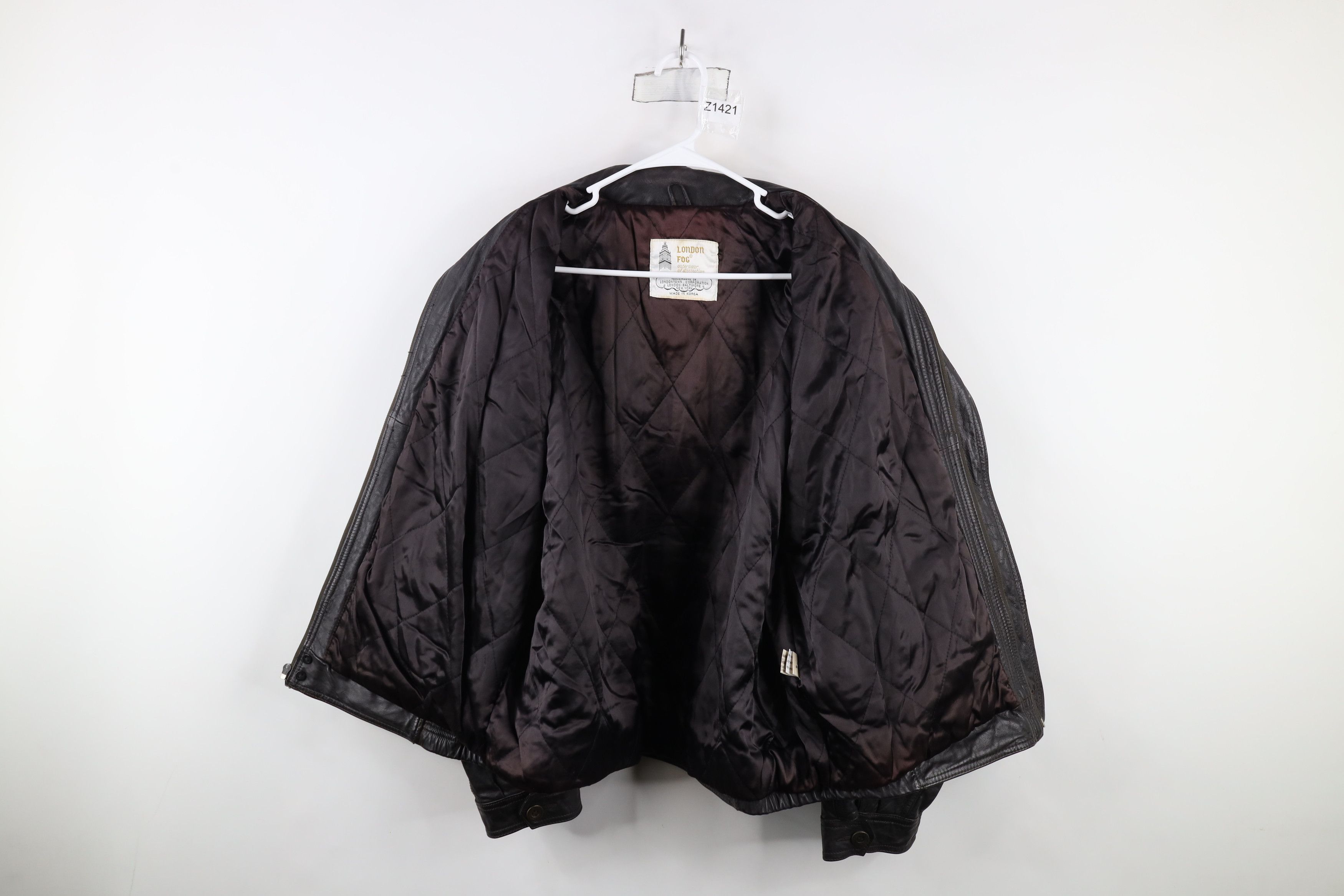 Vintage Vintage 90s Streetwear Leather Flight Bomber Jacket Brown Size US XL / EU 56 / 4 - 9 Thumbnail