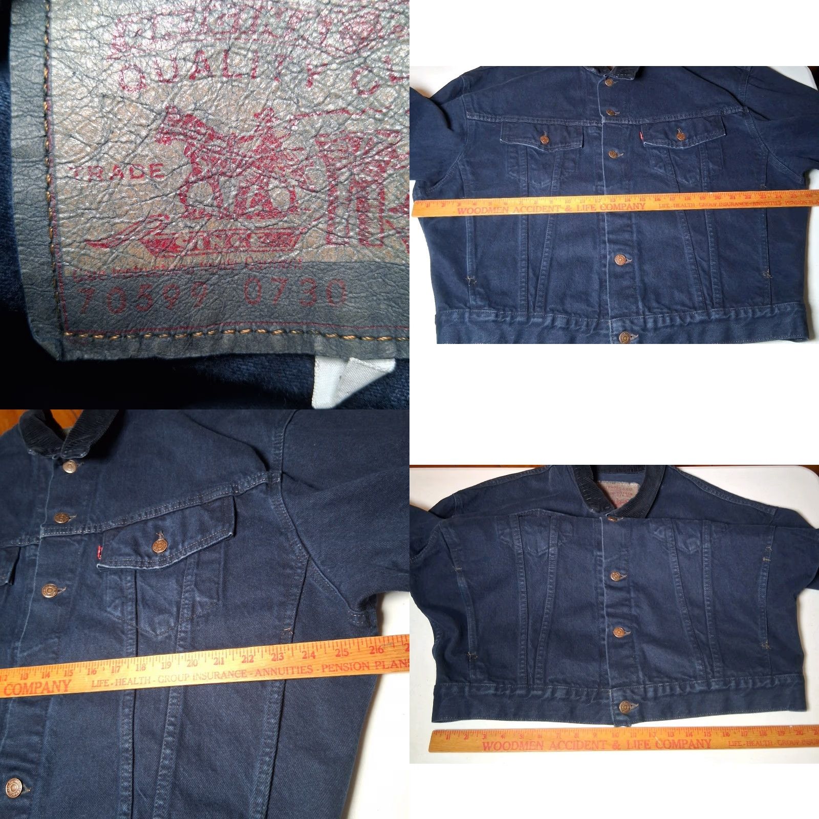 Levi's VINTAGE Levi's Levi Strauss Denim Jean Jacket L Blue Corduroy Trucker 70599 0730 Size US 33 - 8 Thumbnail