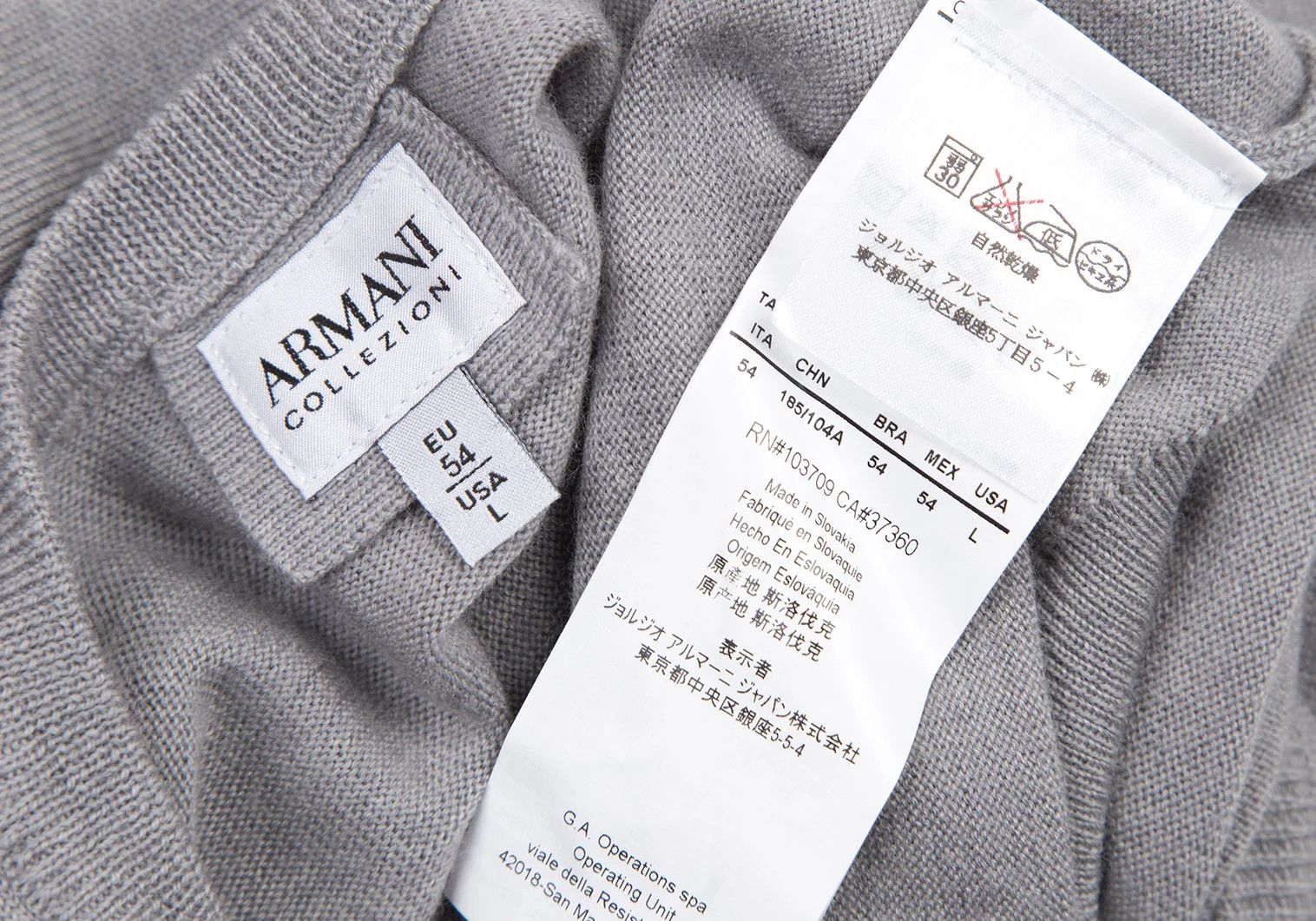 Armani Collezioni Wool V-Neck Knit Sweater in Gray, Size L Size US XXS / EU 40 - 10 Thumbnail