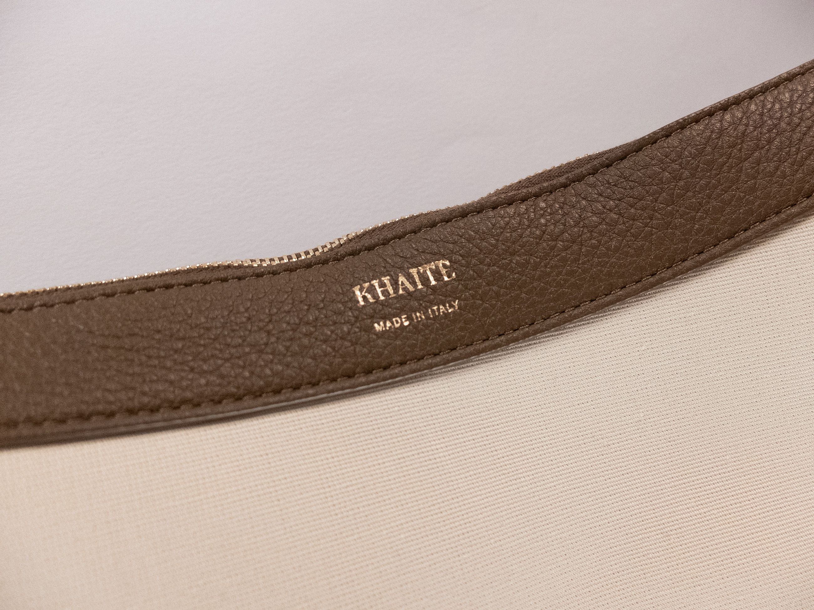 KHAITE KHAITE Augustina beige large canvas & leather shoulder bag Size ONE SIZE - 7 Thumbnail