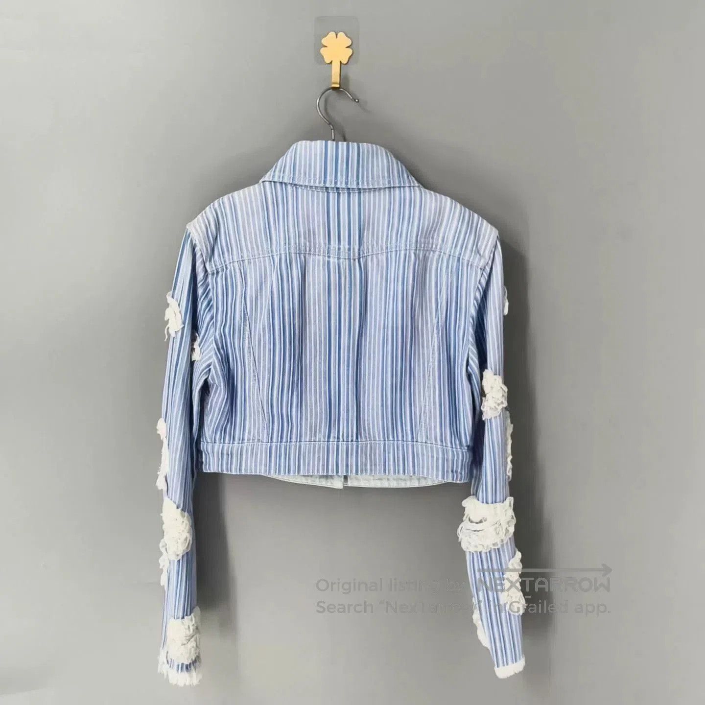 Chanel Chanel Striped Cropped Denim Jacket. Size S / US 4 / IT 40 - 2 Thumbnail