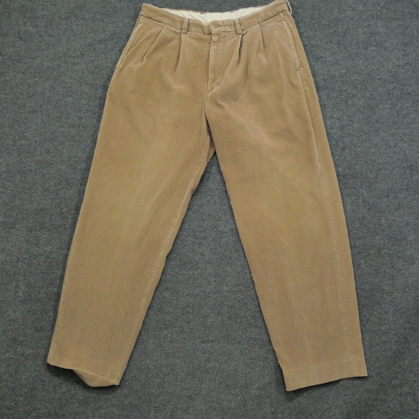Nautica VINTAGE Nautica Pants Mens 38x32 Khaki Corduroy Baggy 90s Tan Beige 36x32 Khakis 90s Mens Size US 36 / EU 52 - 2 Thumbnail