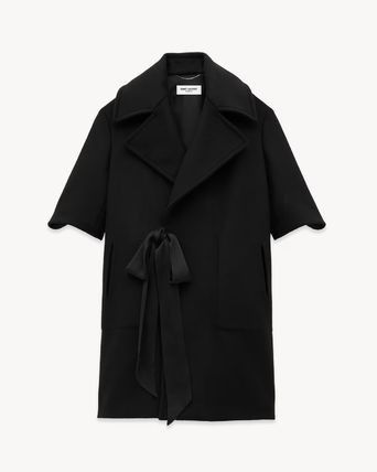 Saint Laurent Paris wrap coat in cashmere felt Size US S / EU 44-46 / 1 - 1 Thumbnail
