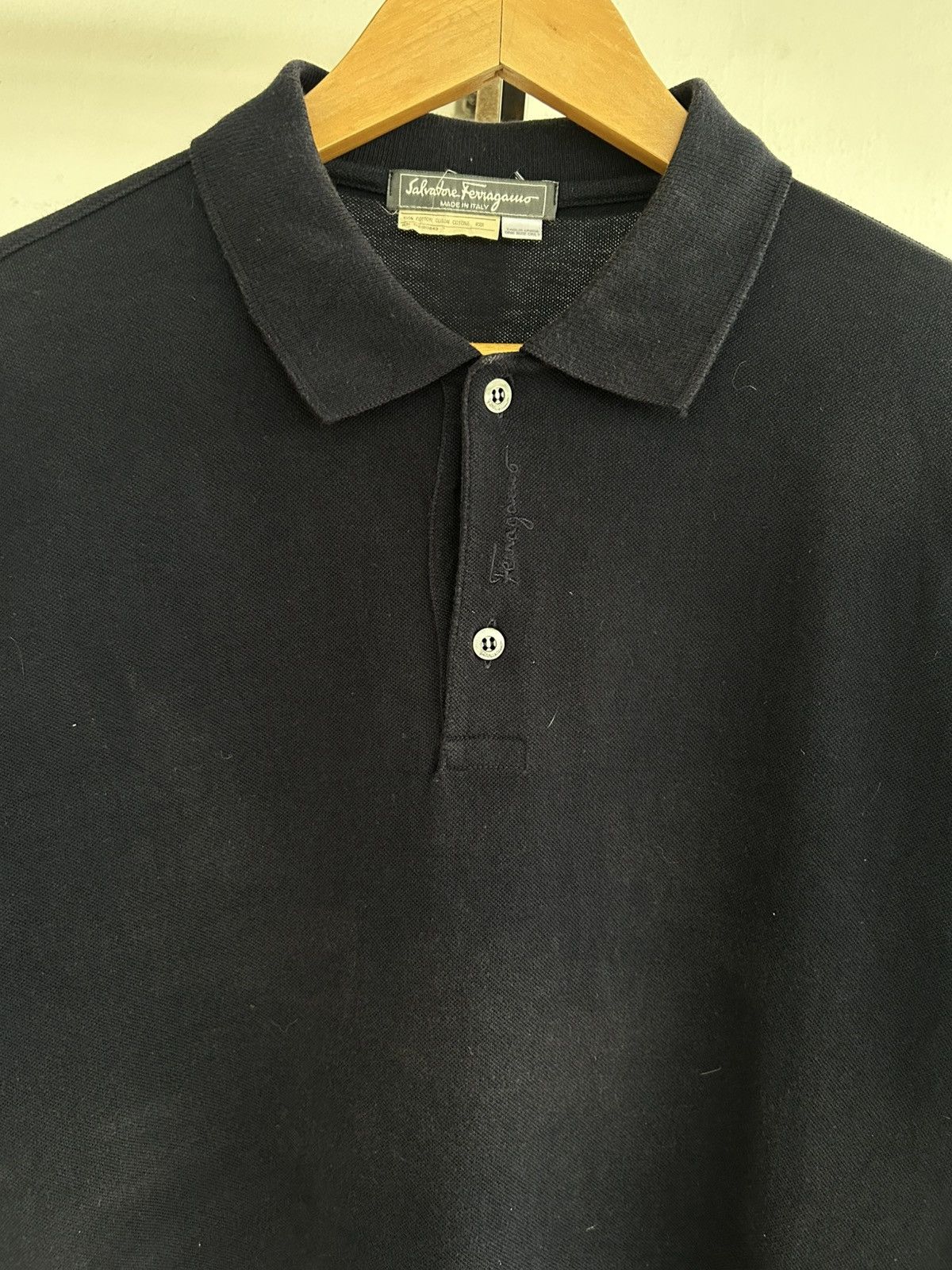 Salvatore Ferragamo Salvatore Ferragamo Vintage Polo Blue Tee Size US L / EU 52-54 / 3 - 3 Thumbnail