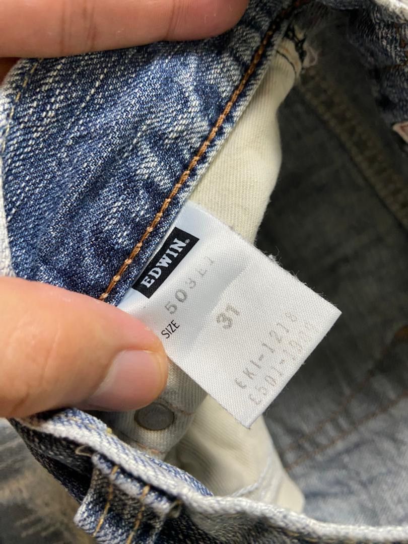 Edwin Edwin 503 Premium Distressed Cropped Jeans (197) Size US 30 / EU 46 - 4 Thumbnail