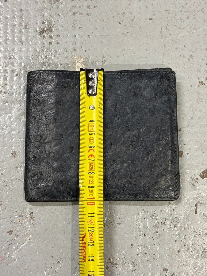 Celine 2000s Celine Black Ostrich Embossed Leather Wallet Size ONE SIZE - 8 Thumbnail