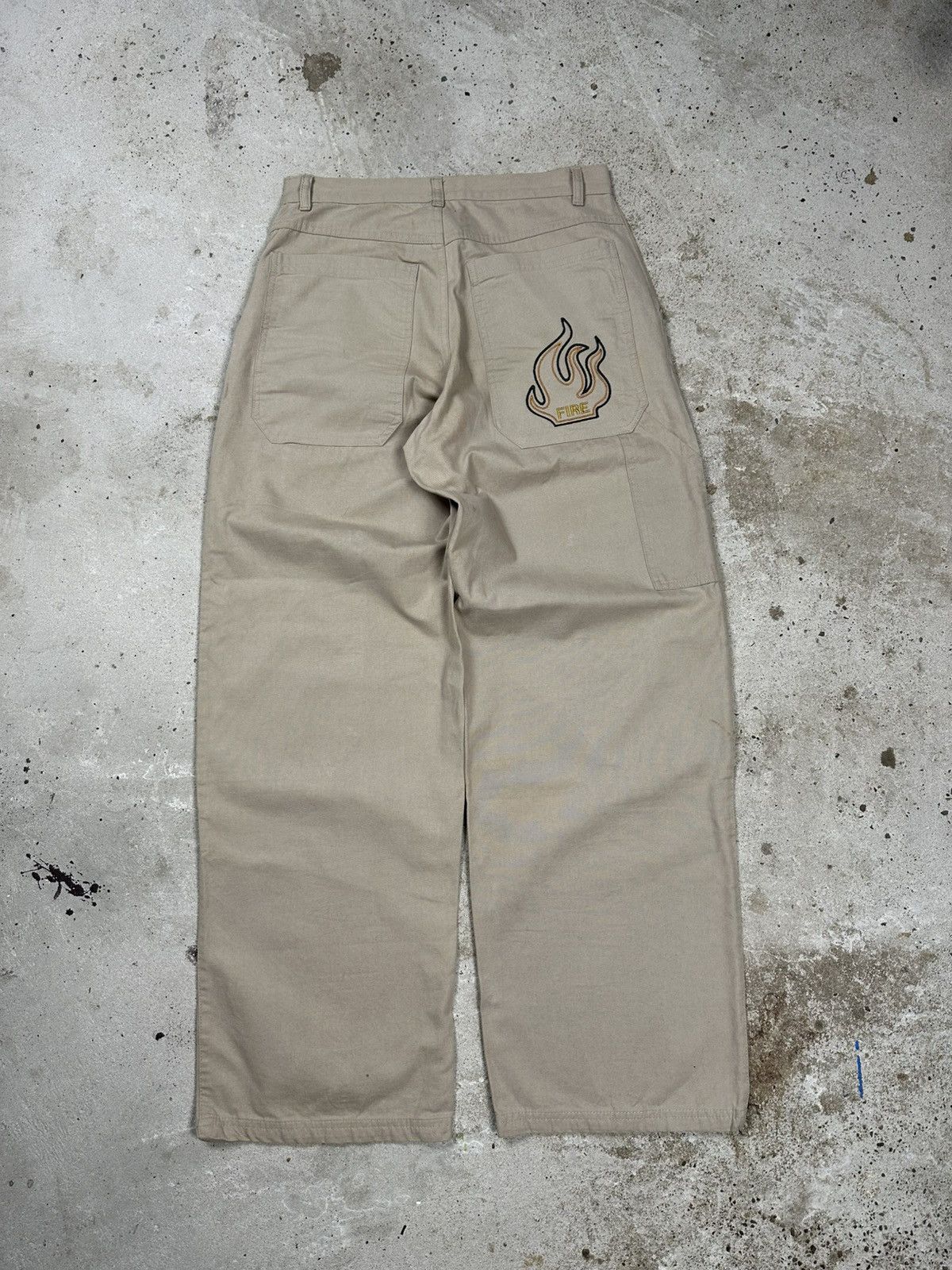 JNCO × Vintage Vintage Y2K Jnco Style Baggy Carpenter Beige Pants Size US 29 - 1 Thumbnail