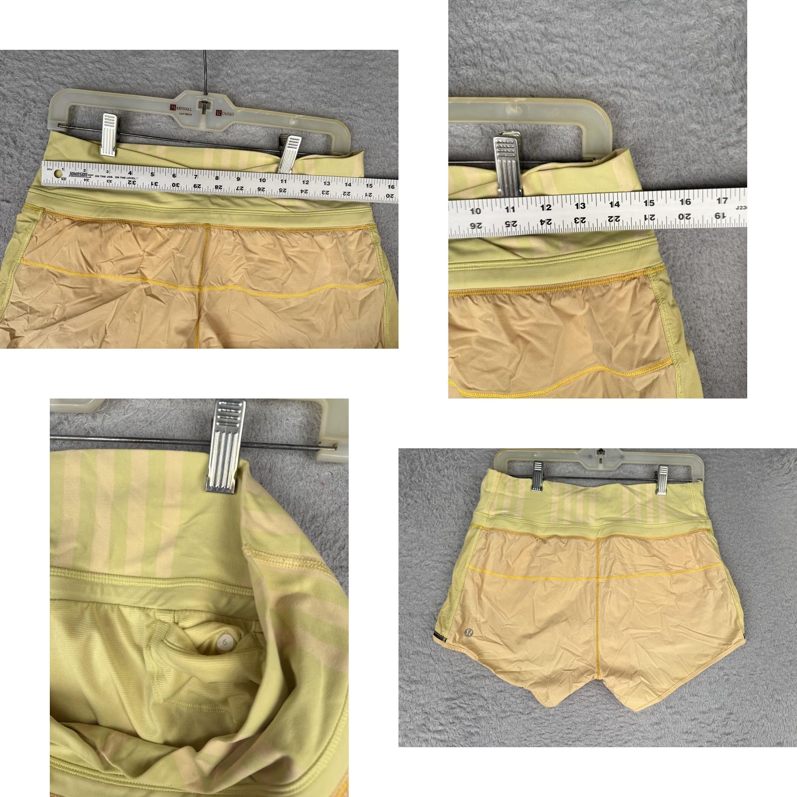 Lululemon Lululemon Shorts Womens 6 Yellow Striped Waist Running 3 Inseam Lined Athletic Size 28" / US 6 / IT 42 - 8 Thumbnail