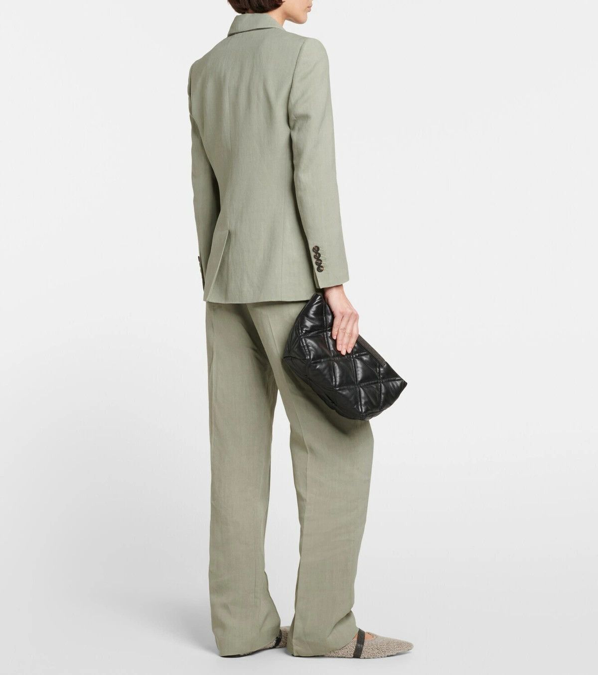 Brunello Cucinelli o1y0725 Blazer in Sage Green Size S / US 4 / IT 40 - 5 Thumbnail