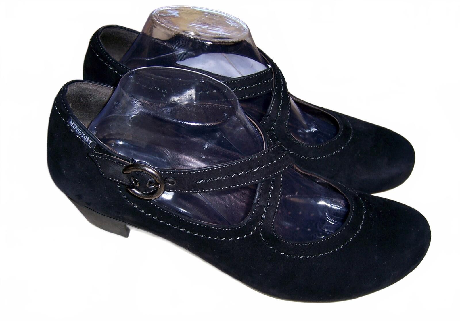 Mephisto Mephisto Black Nubuck Air-Jet Go-Wing Mary Jane Pumps-US 10 Size US 10 / IT 40 - 3 Thumbnail