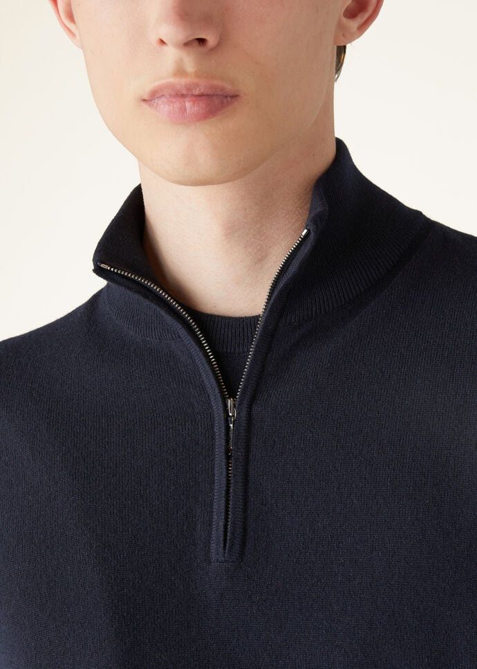 Loro Piana o1w1db10425 Mezzocollo Sweater in Navy Blue Size US XXL / EU 58 / 5 - 7 Thumbnail