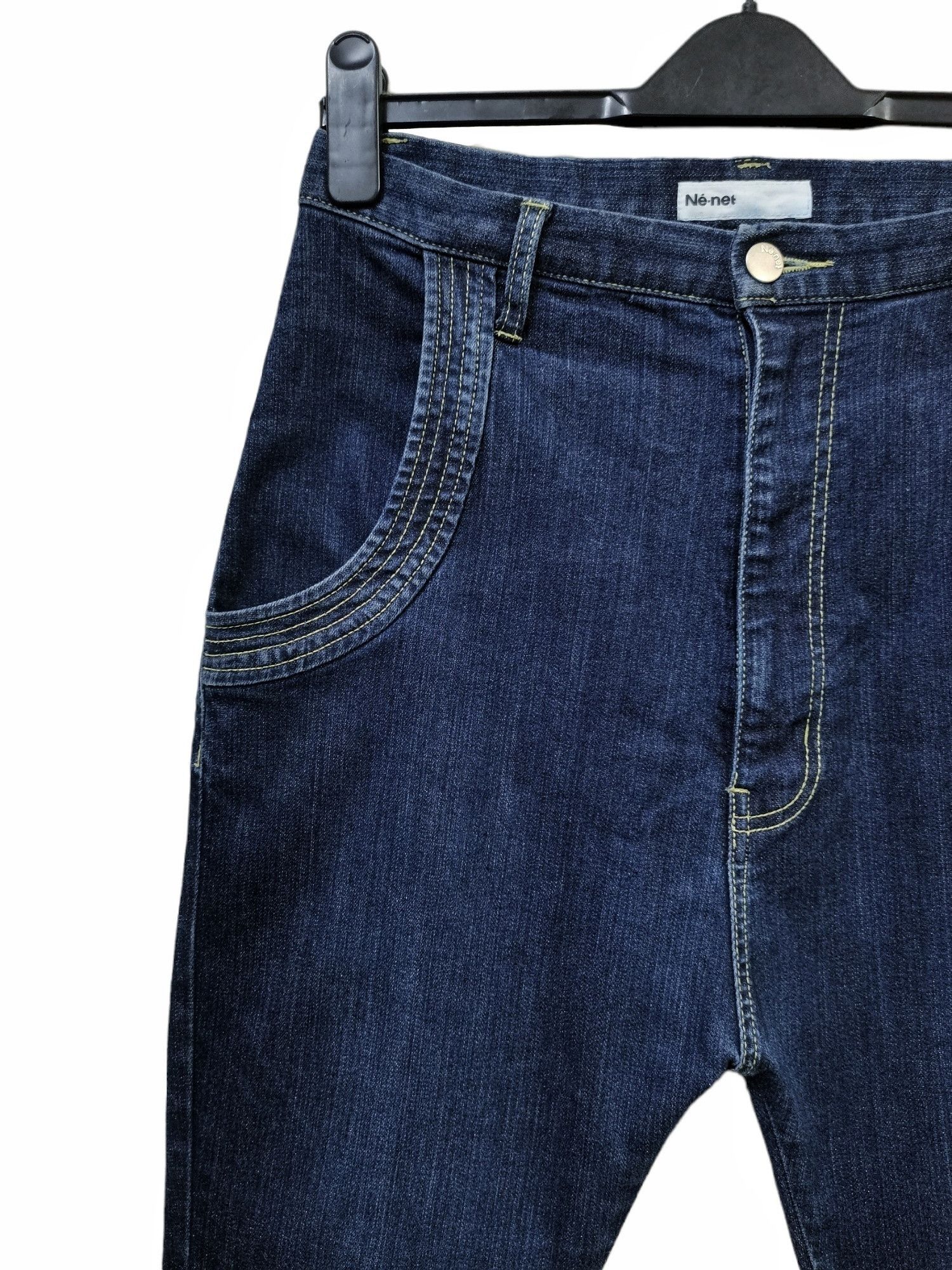 Issey Miyake × Ne-Net NE-NET ISSEY MIYAKE DROP CROTCH JEANS EMBROIDERY DESIGN RARE Size US 29 - 14 Thumbnail