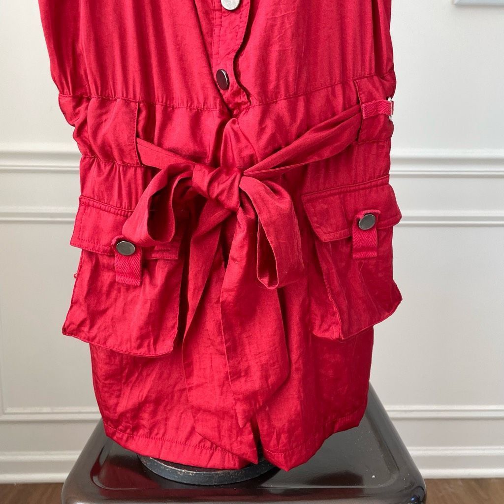 Other Vintage Y2K Apple Bottoms Red Satin Romper Removable Straps Size US 28 / EU 44 - 4 Thumbnail