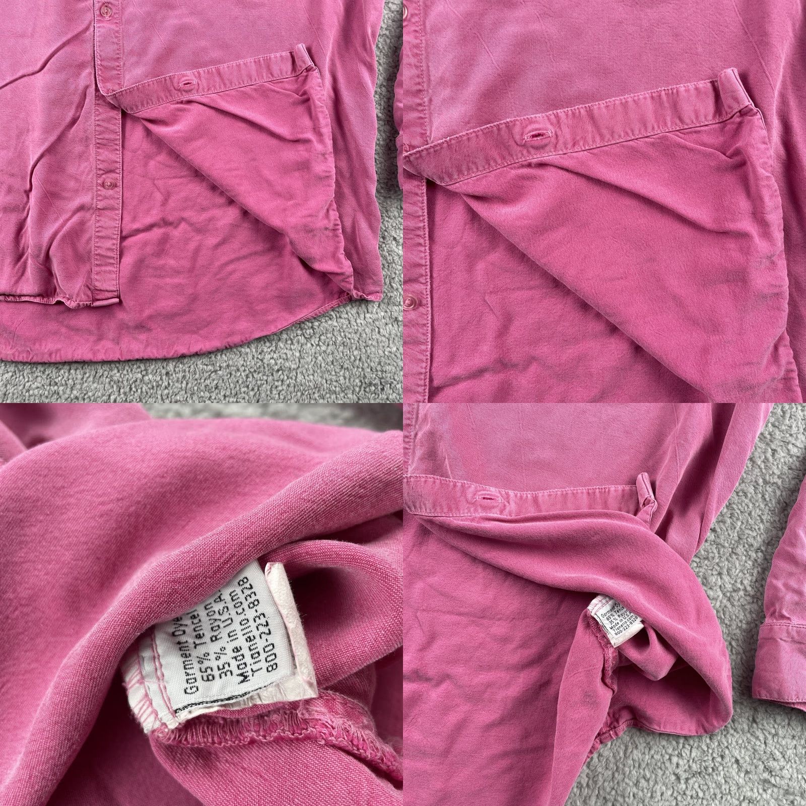 Vintage VINTAGE Tianello XL Long Sleeve Button-Up Shirt Pink Tencel Rayon Made in USA Size US XL / EU 56 / 4 - 8 Thumbnail