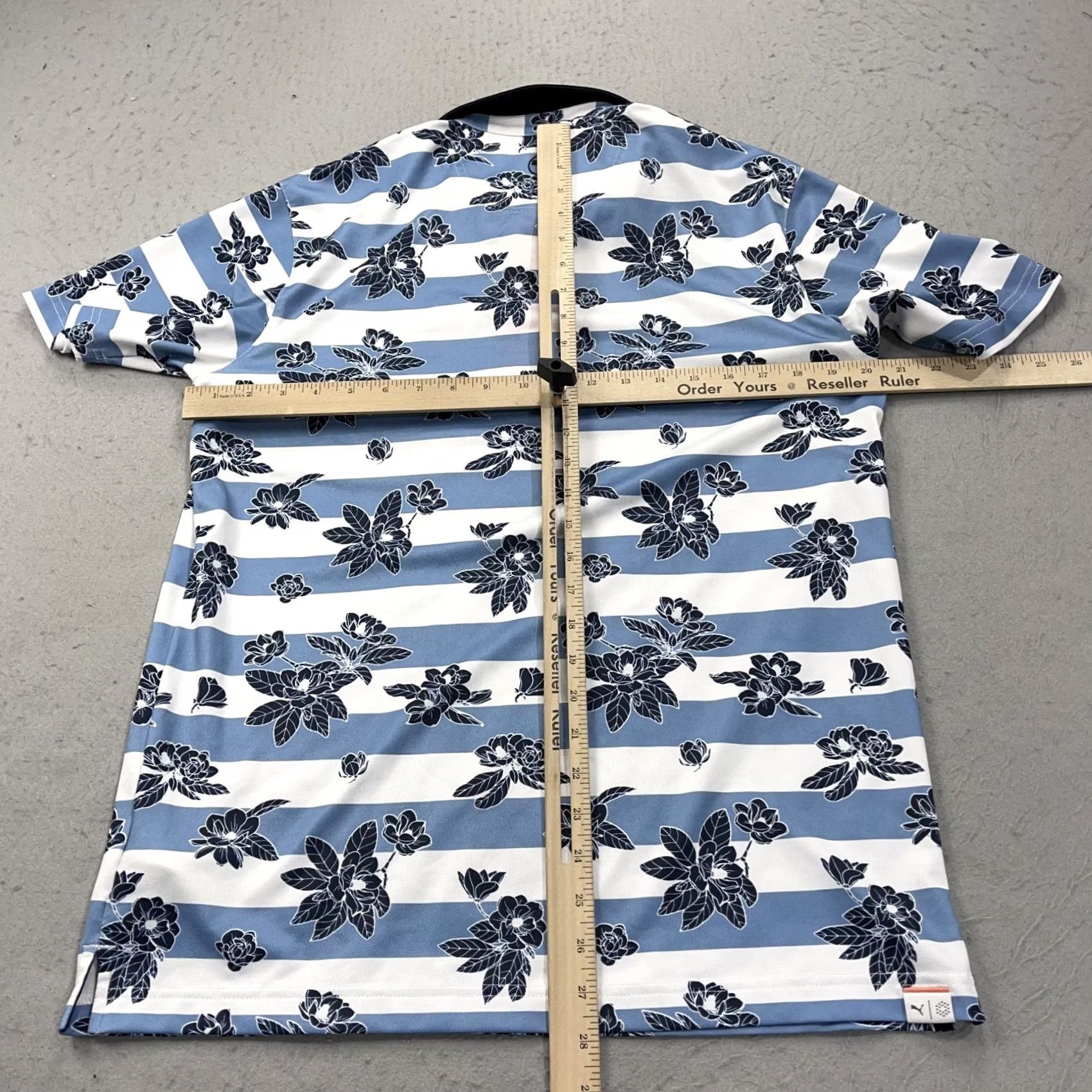 Puma PUMA Golf Polo Shirt Mens Small Blue White Floral Stretch Cap Sleeve Polo Shirt Polo Shirt Golf Shirt Mens Small Blue White Floral Stretch Size US S / EU 44-46 / 1 - 7 Thumbnail