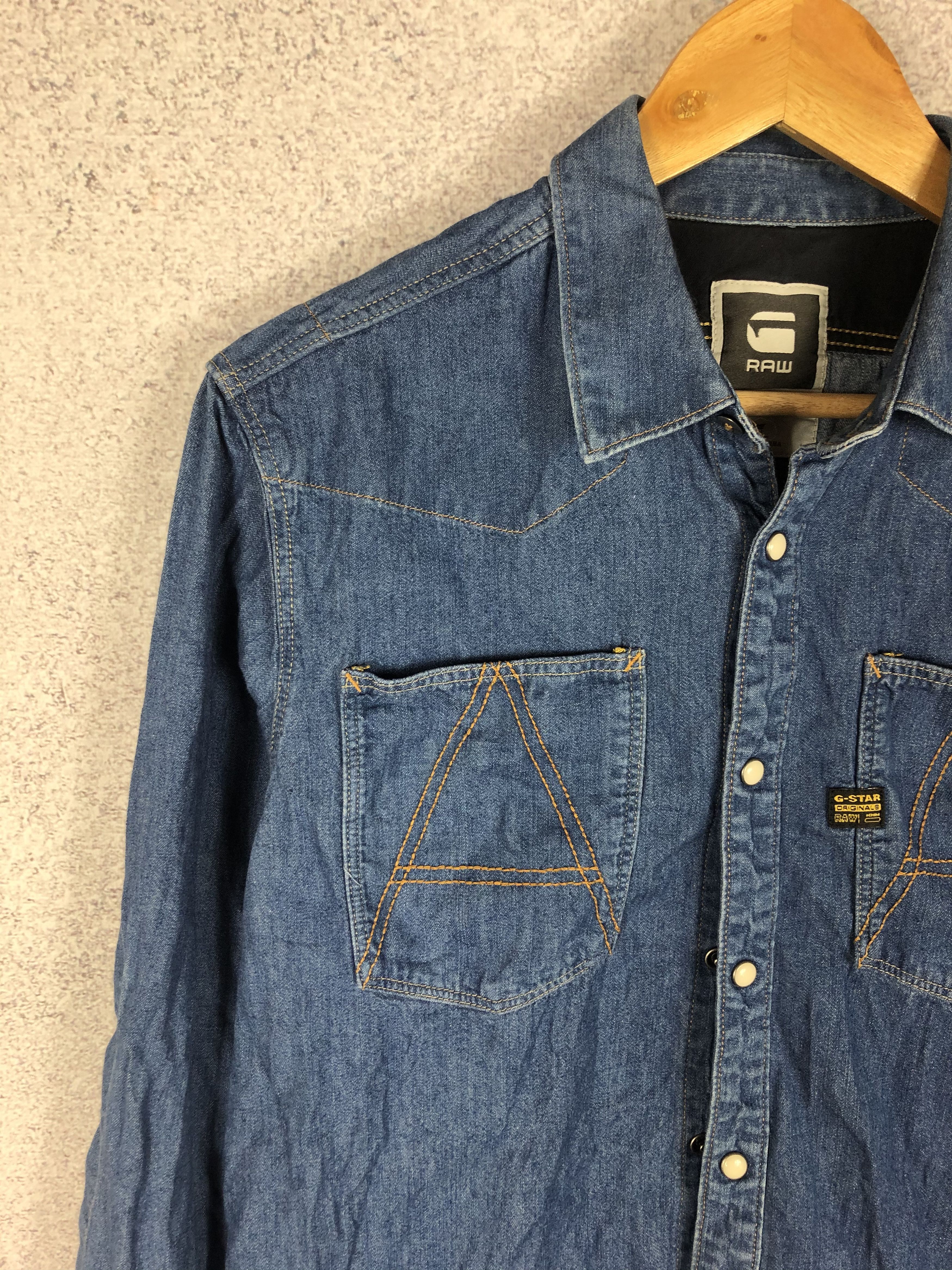 G-Star G Star RAW Denim Long Sleeve Shirt Size US L / EU 52-54 / 3 - 3 Thumbnail