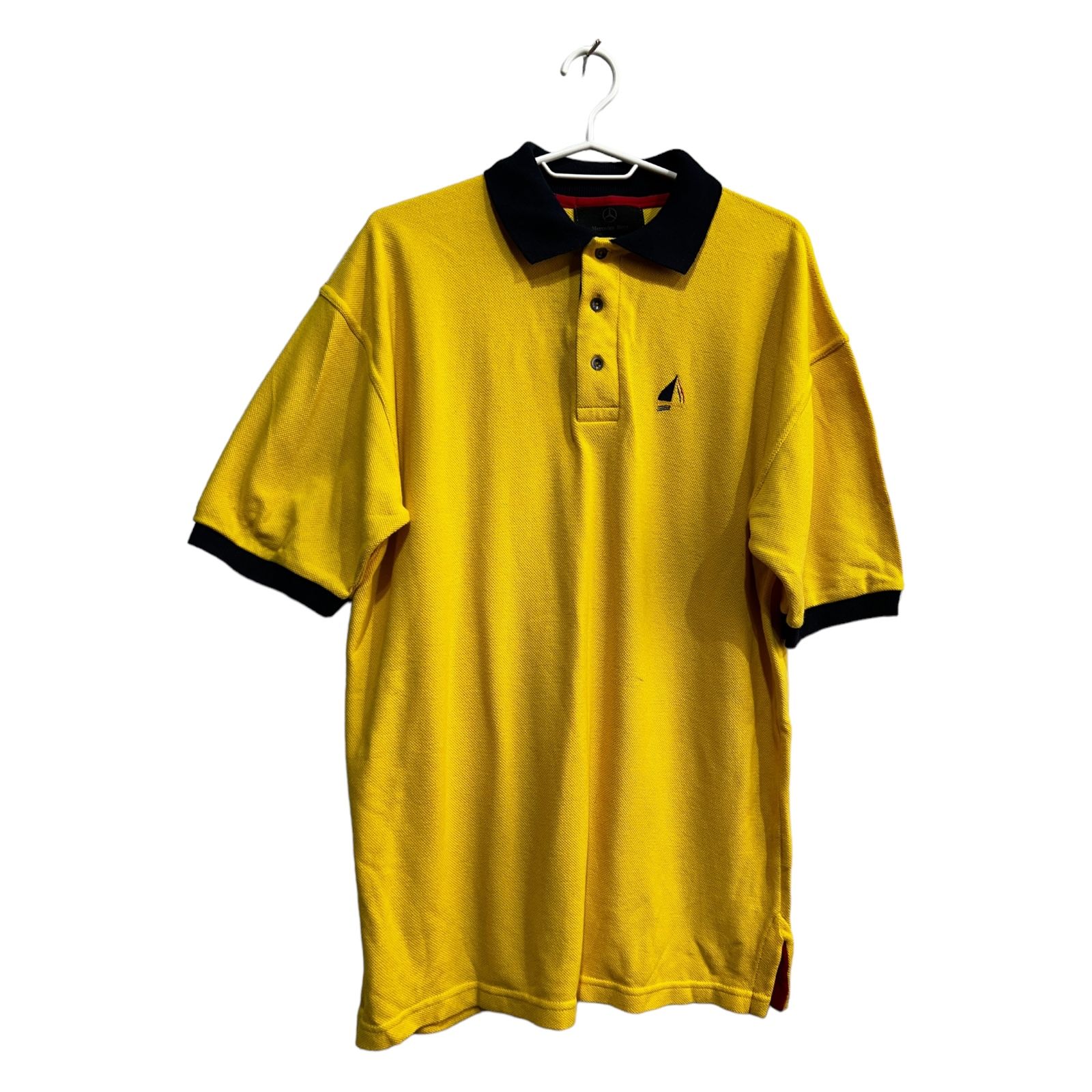 Pre-owned Mercedes Benz X Vintage 90's Vintage Mercedes Benz Polo Shirt In Yellow