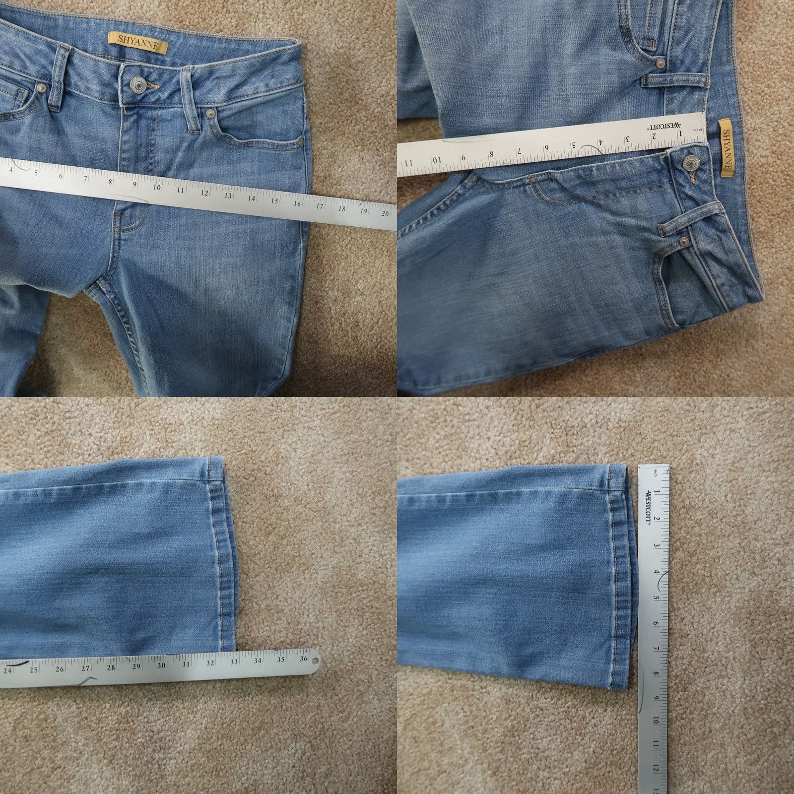 Vintage Shyanne Jeans Womens 28x34 Bootcut Denim Stretch 5-Pocket Medium Blue" Size 28" / US 6 / IT 42 - 8 Thumbnail