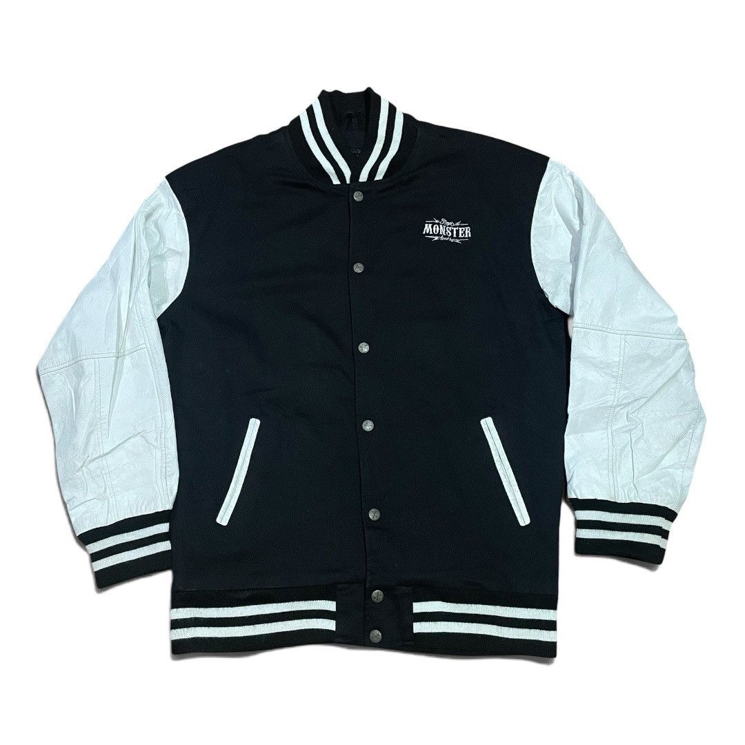 Gentle Monster Royal Monster Speedshop Leather-Sleeve Denim Varsity Jacket Size US M / EU 48-50 / 2 - 2 Thumbnail