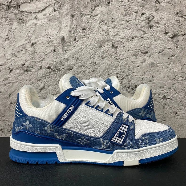 Louis Vuitton louis vuitton blue white sneakers-2507 Size US 8 / EU 41 - 4 Thumbnail