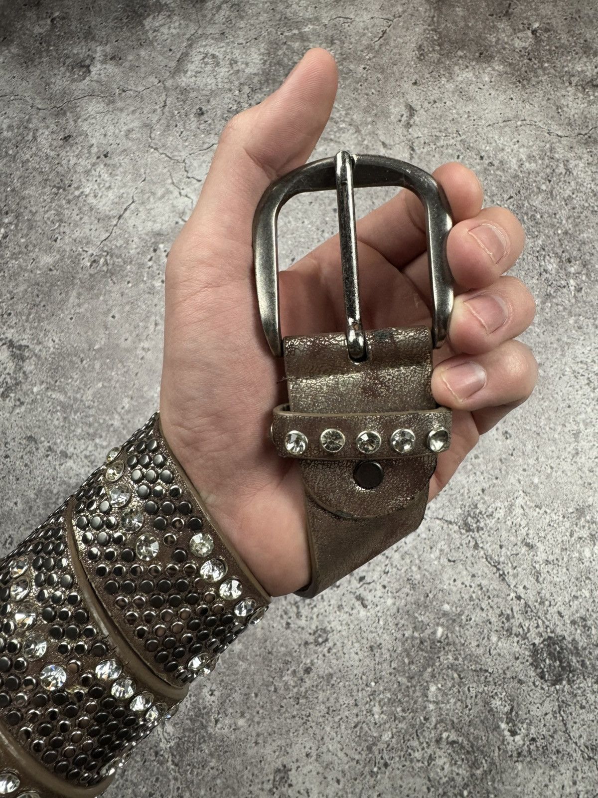 Japanese Brand 00’s NUMBER NINE STYLE STUDDED LEATHER RARE Y2K BELT VINTAGE Size ONE SIZE - 6 Thumbnail
