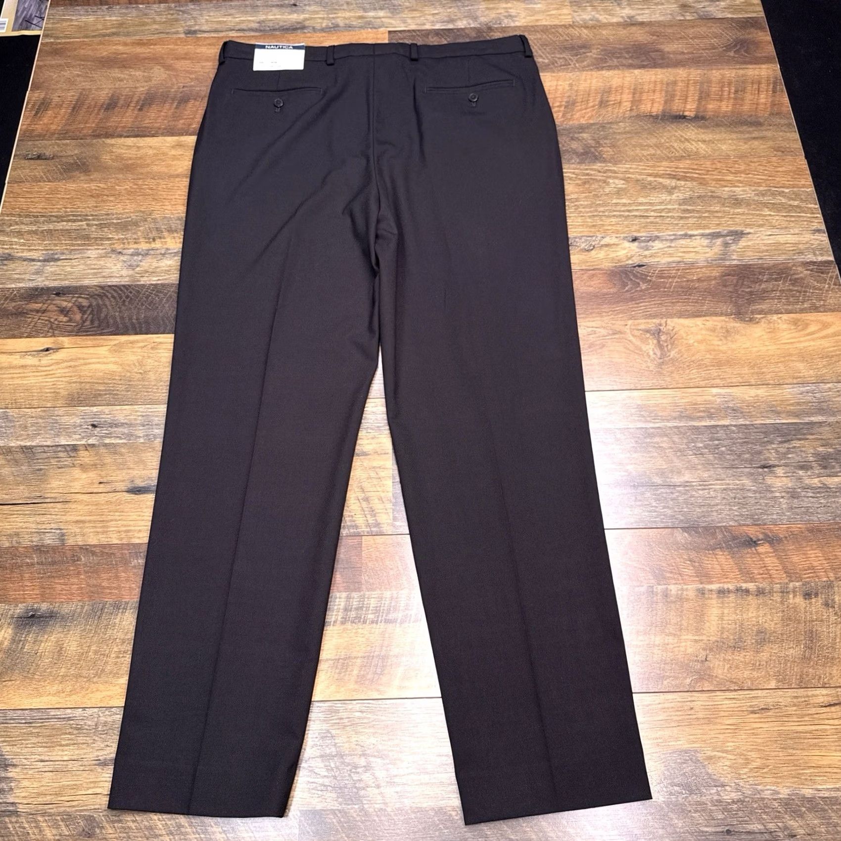 Nautica Nautica Dress Pants Mens 38x32 Black Straight Leg Flat Front Dry Clean Only Regular Fit Wedding Business Formal Pants Size US 38 / EU 54 - 3 Thumbnail