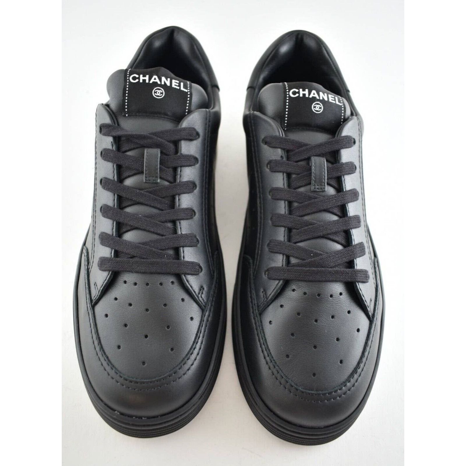 Chanel Chanel Leather Lace Up Tie Low Top Trainer Sneaker 44 11 Size US 11 / EU 44 - 3 Thumbnail