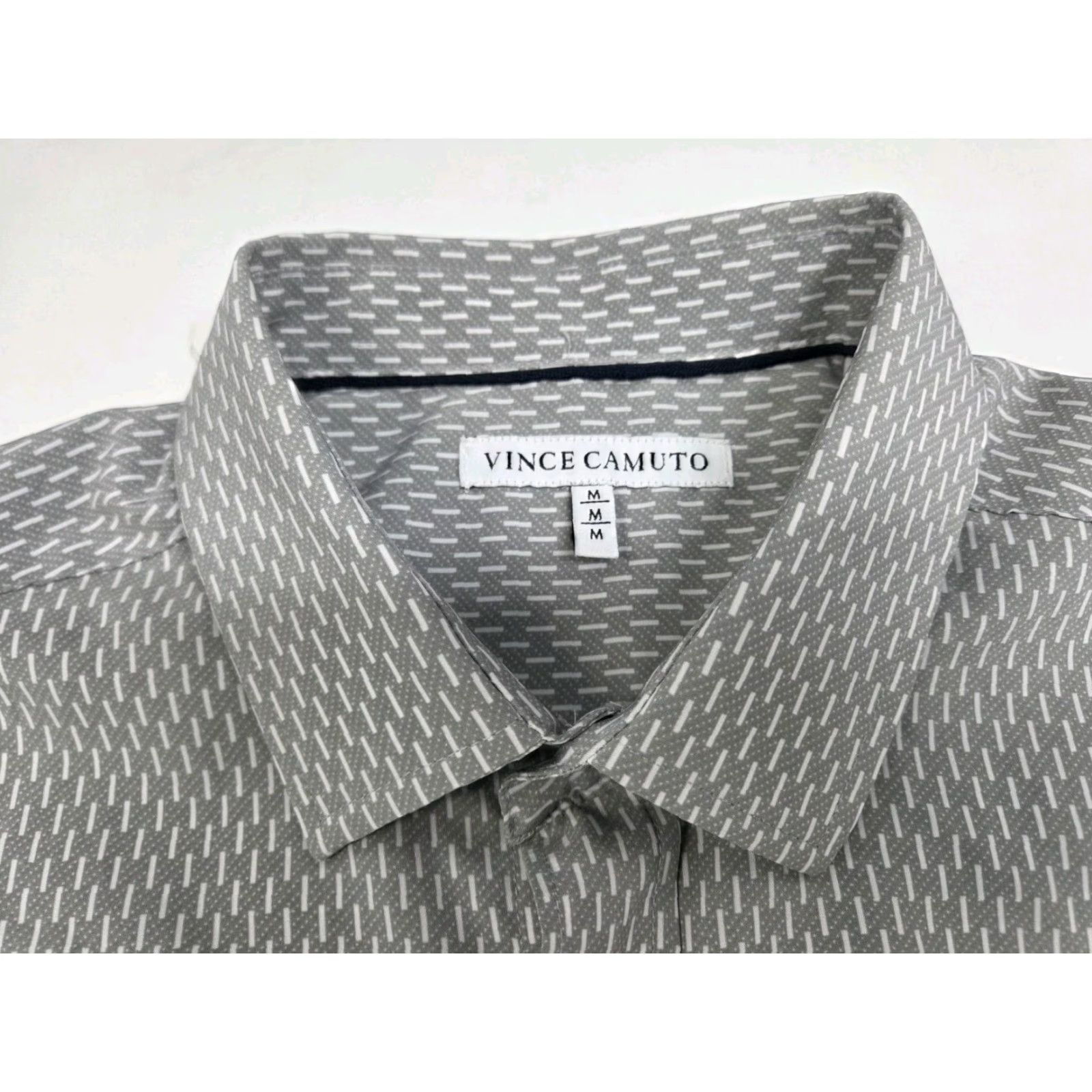 Vince Camuto Vince Camuto Mens Button-Up Shirt Gray/White Striped Size M Regular Fit Long Sleeve Mens US Size US M / EU 48-50 / 2 - 2 Thumbnail