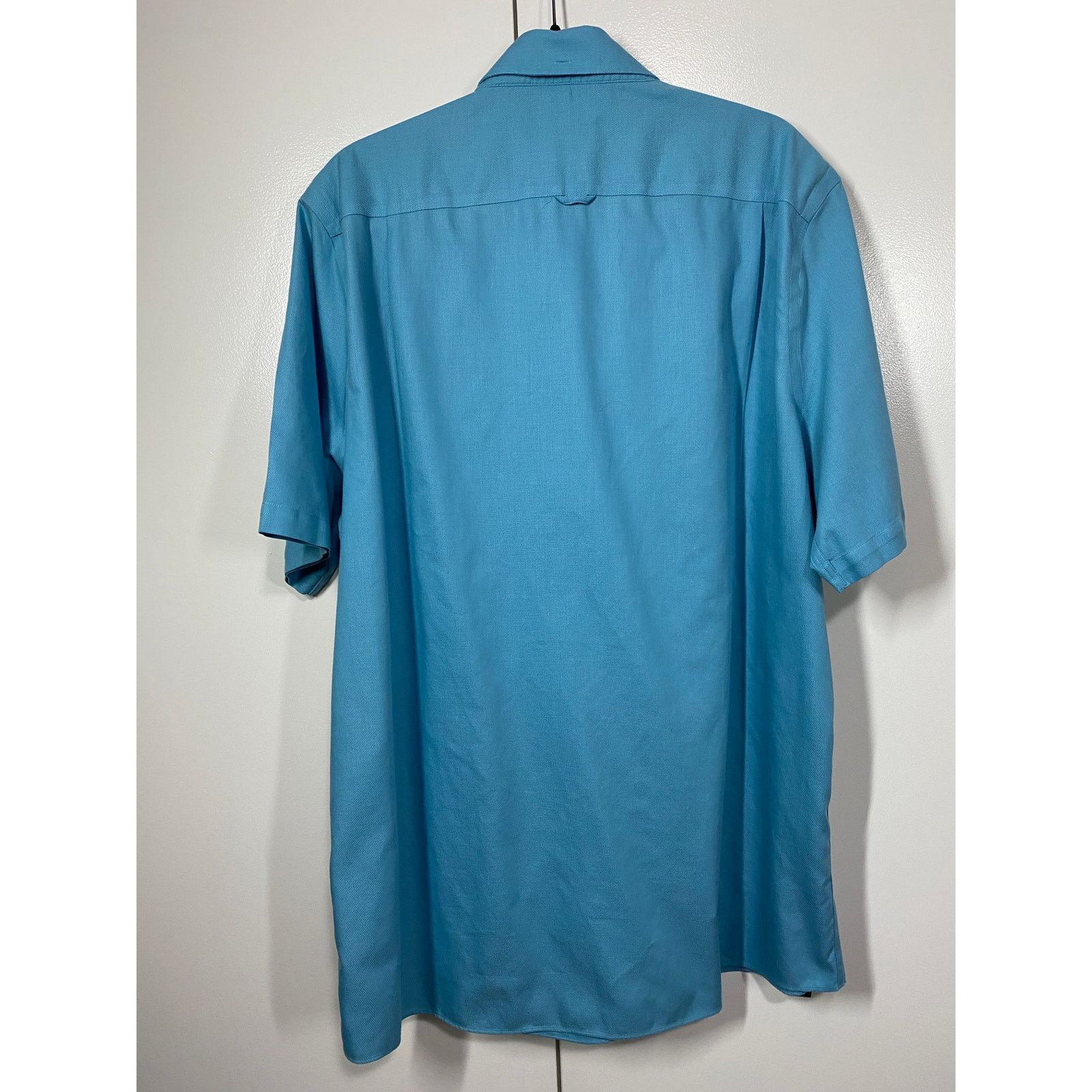 Nordstrom Nordstrom Ocean Blue Cotton Short Sleeve Shirt Size XXL Size US XXL / EU 58 / 5 - 4 Thumbnail