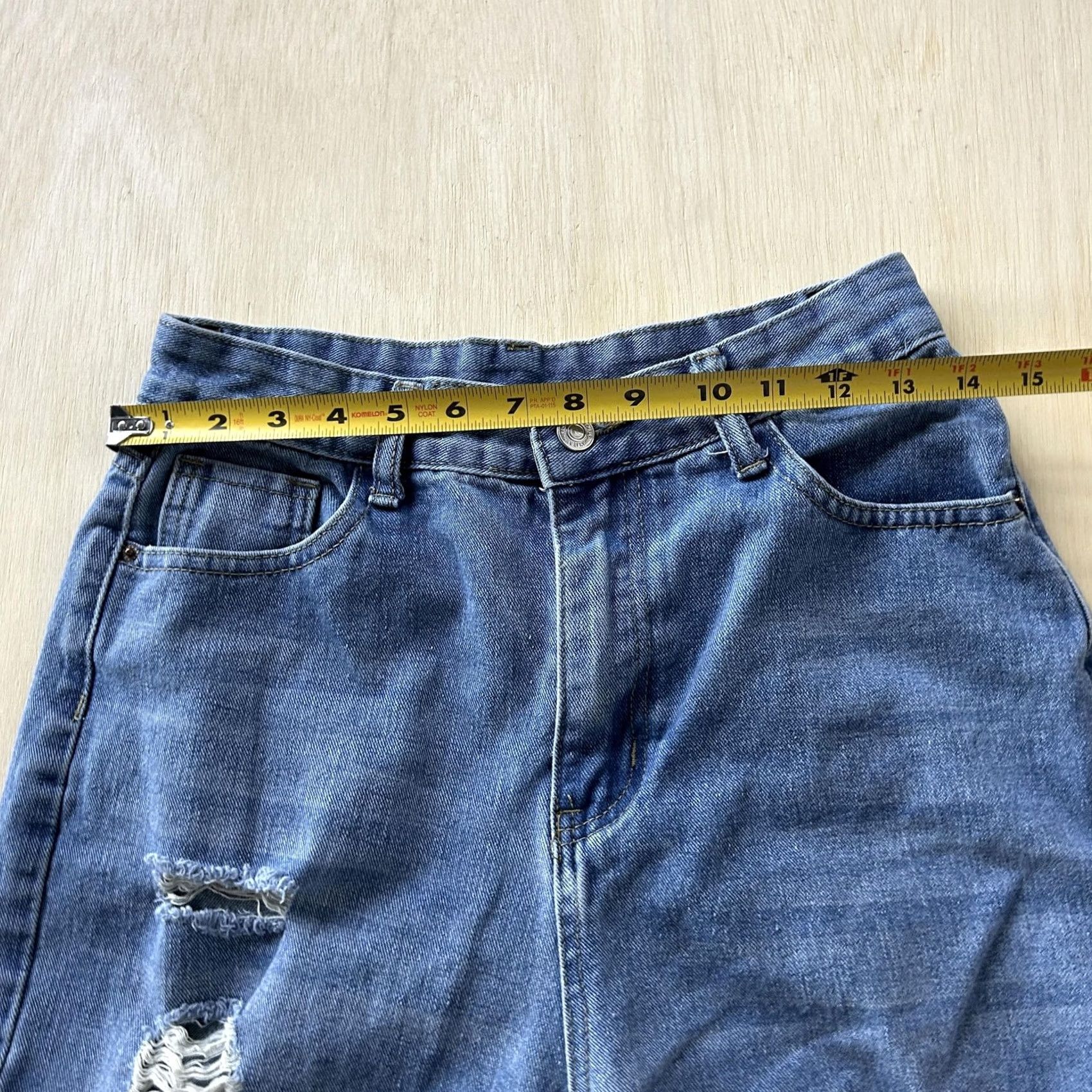 Shein Shein Jeans Womens 6 Medium Wash Blue Distressed Straight Wide Leg Relaxed Denim Jeans White? Size 28" / US 6 / IT 42 - 7 Thumbnail