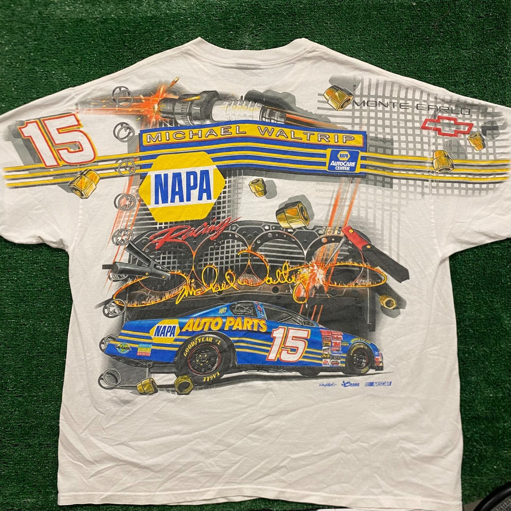 NASCAR Vintage 90s NAPA NASCAR AOP Baggy Essential Racing Tee Size US XXL / EU 58 / 5 - 5 Thumbnail