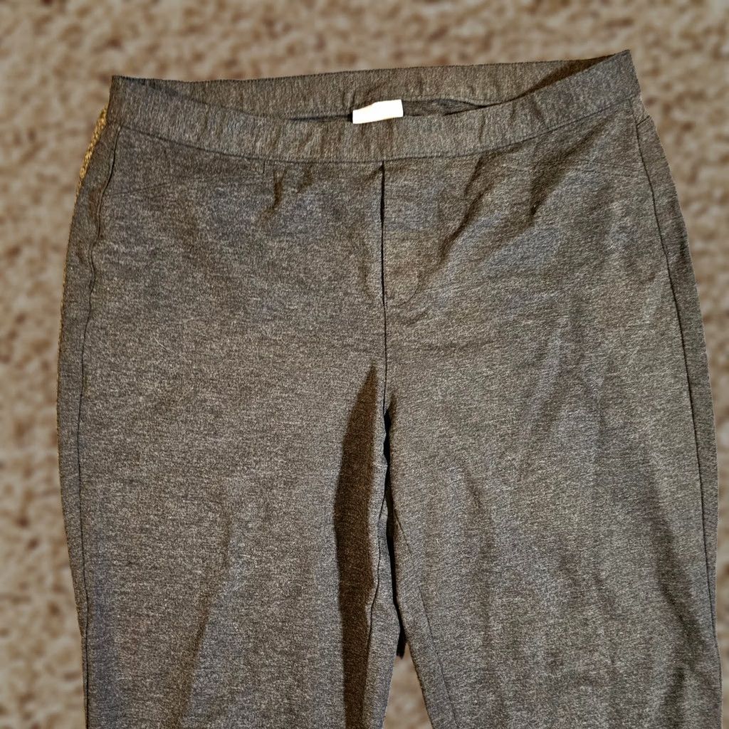 J. Jill J. Jill Pant Womens Large Gray Ponte Slim Leg Elastic Waist Stretchy Casual Basic Size 25" / US 0 / IT 36 - 1 Thumbnail