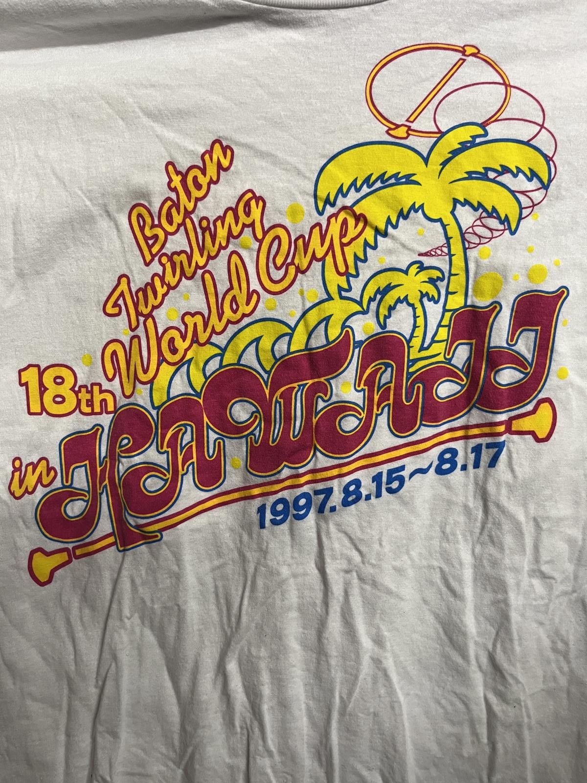 Designer Vtg Baton Twirling World Cup T-shirt Hawaii 18th 1997 Tee Size US M / EU 48-50 / 2 - 2 Thumbnail