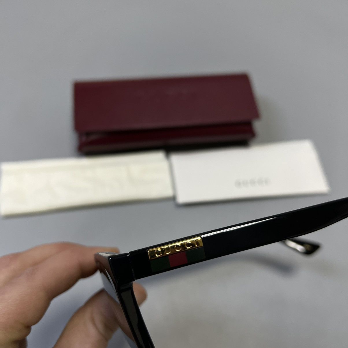 Gucci Gucci NEW Black Rectangular Men's Sunglasses NEW luxury Size ONE SIZE - 4 Thumbnail