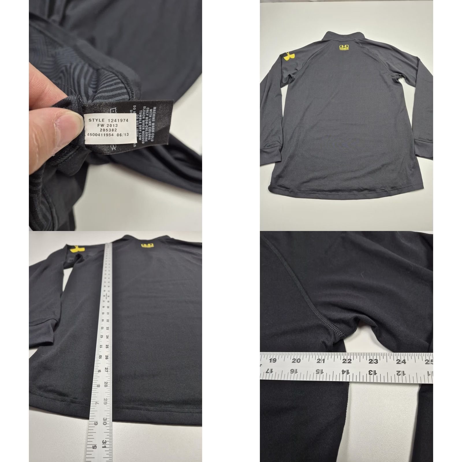 Under Armour Under Armour ColdGear Infrared Shirt Mens XL Black Long Sleeve 1/4 Zip Fitted Size US XL / EU 56 / 4 - 8 Thumbnail