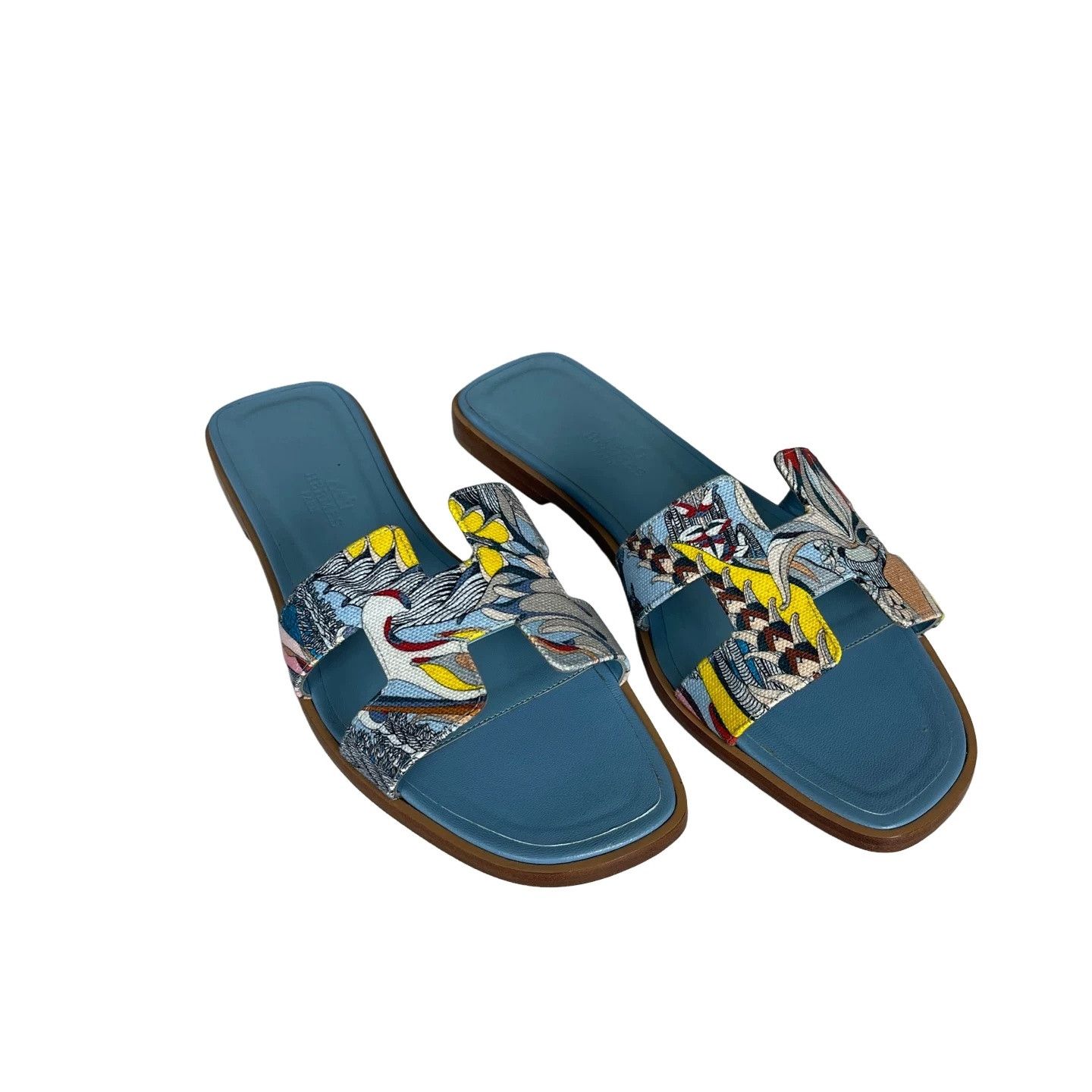 Hermes Hermes Printed Fabric Oran Sandals Size 36.5 Size US 6.5 / IT 36.5 - 1 Thumbnail