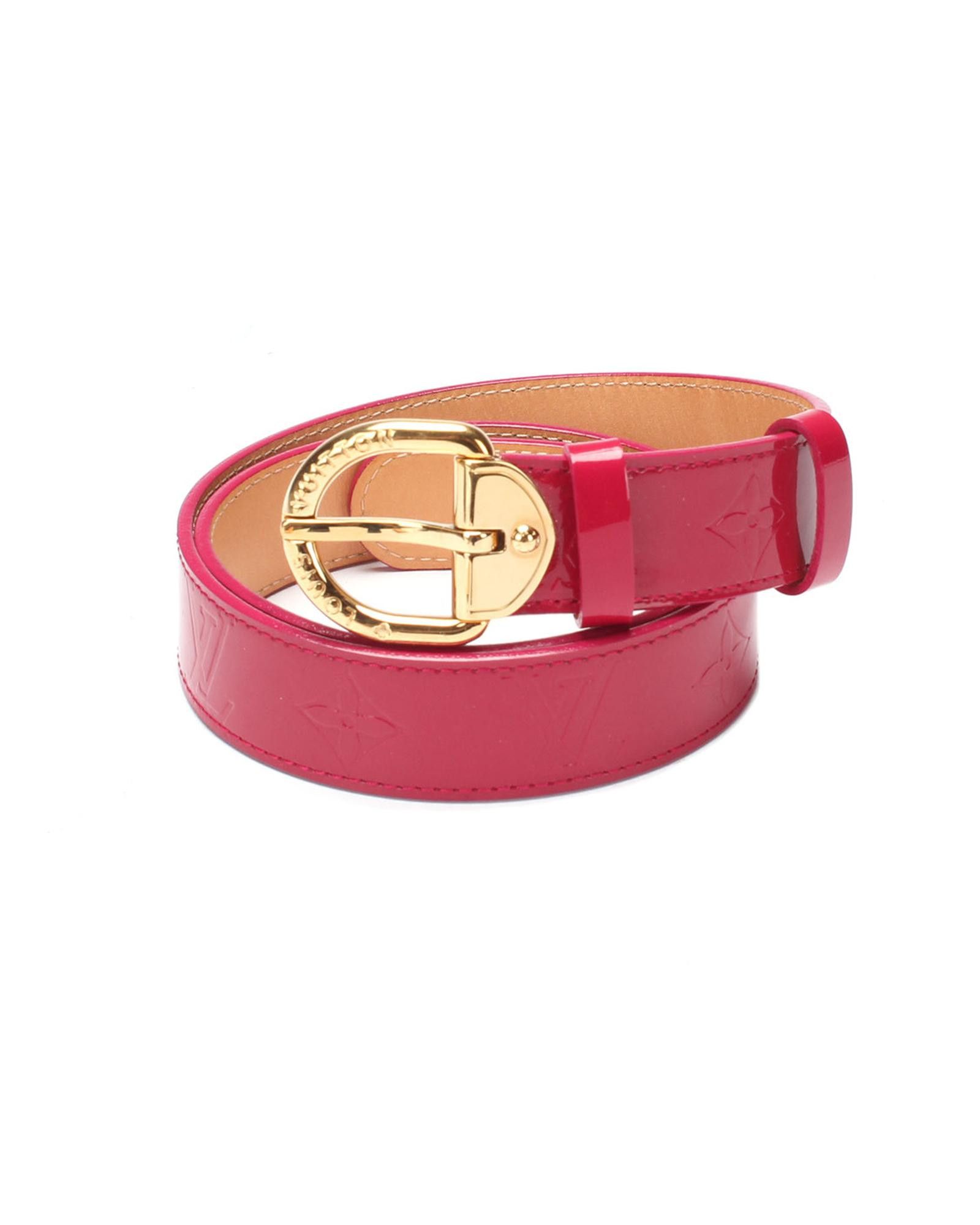 image of Louis Vuitton Lightly Scratched Pink Leather Belt - Ab Condition, Women's
