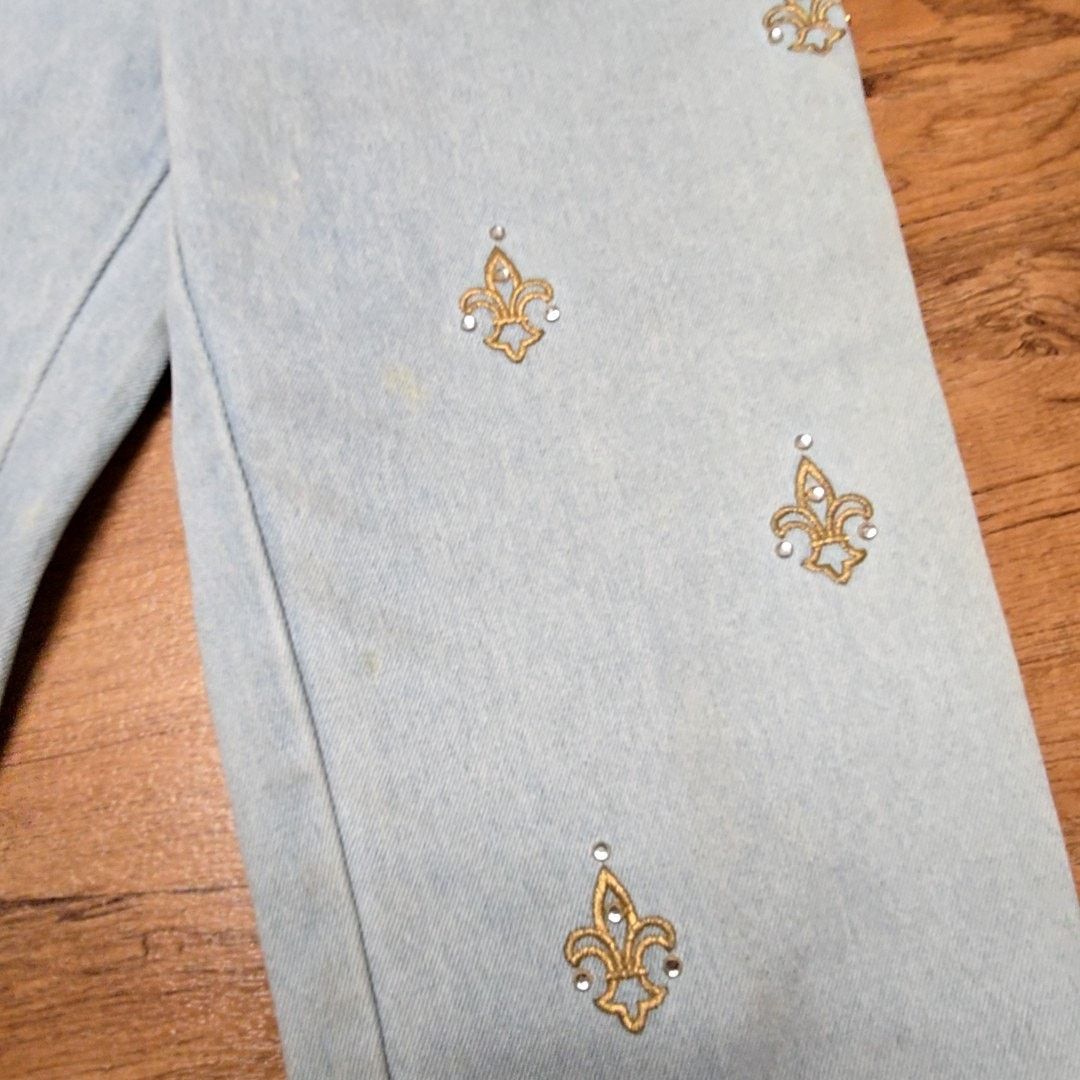 Monique Lhuillier Vintage Monique Fleur De Lis Embroidered Jeans 7/8 Size 30" / US 8 / IT 44 - 5 Thumbnail