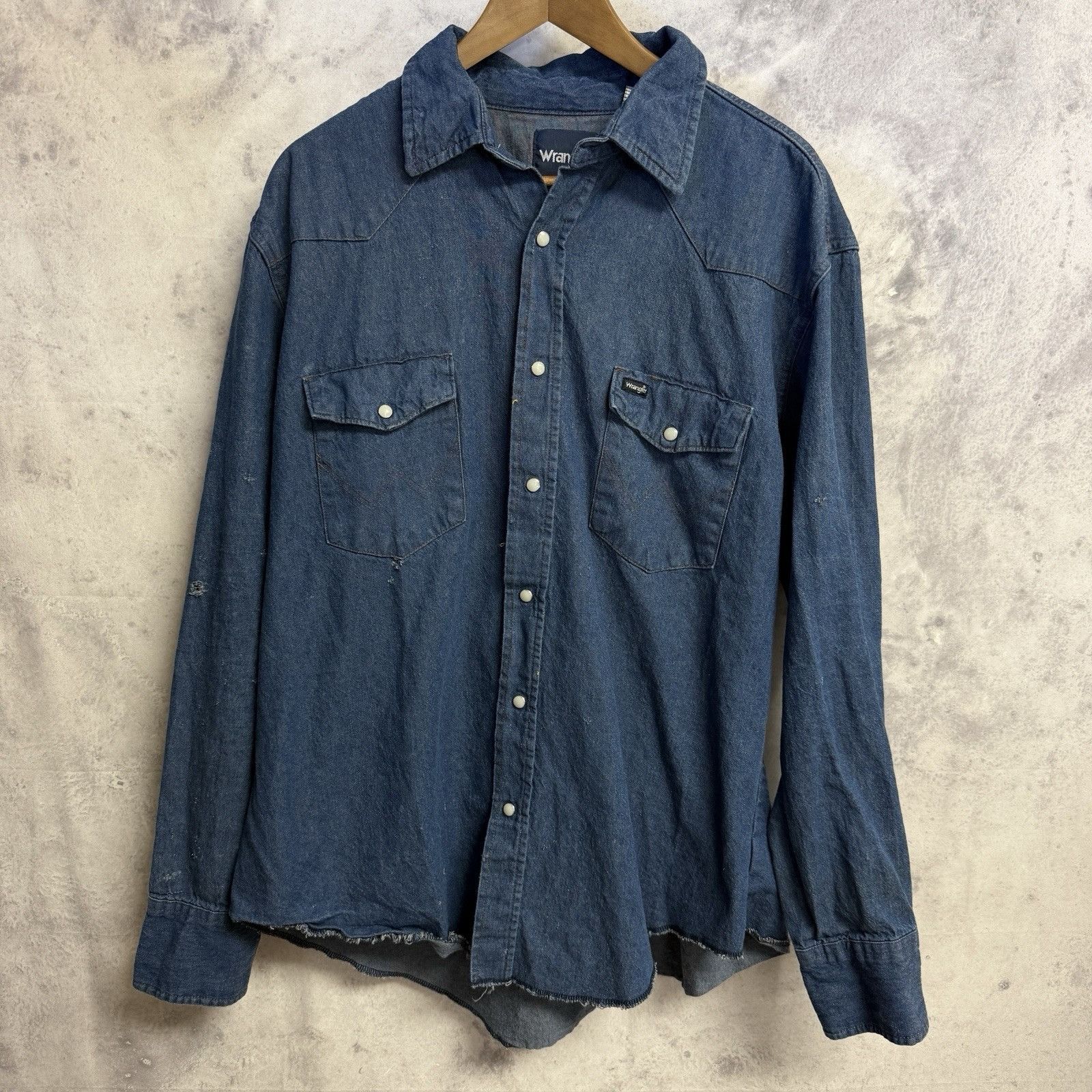 Wrangler Vintage Wrangler Denim Pearl Snap Shirt Mens XL 26x31 Long S Size US XL / EU 56 / 4 - 1 Thumbnail