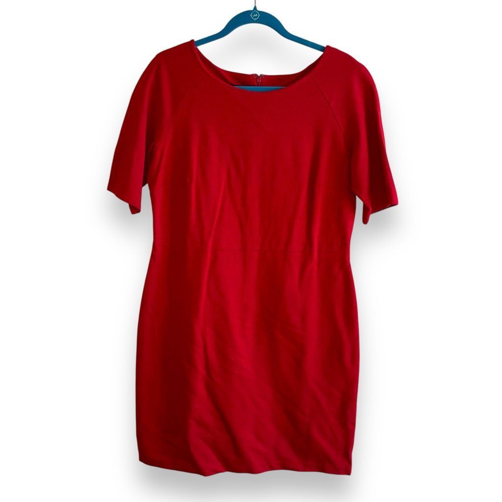 Other Talbots Crimson Red L/S V-Neck Knit Dress Sz 10 Size L / US 10 / IT 46 - 1 Thumbnail