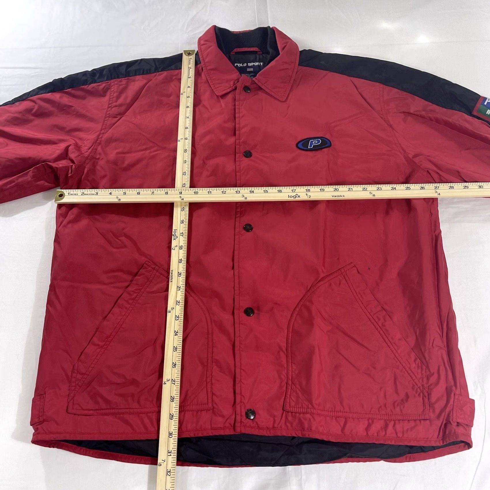 Ralph Lauren VINTAGE Ralph Lauren Polo Sport Windbreaker Jacket Mens L Red Patch Logo 90s Jeans? Size US L / EU 52-54 / 3 - 3 Thumbnail
