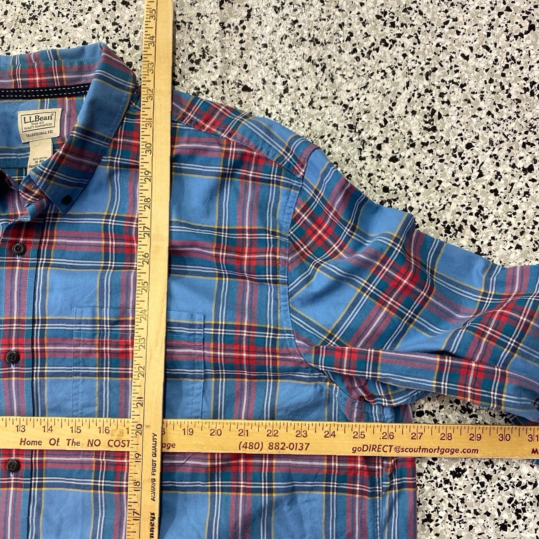 Vintage VINTAGE L.L. Bean Shirt Mens XL Blue Red Plaid Flannel Freeport Maine EUC Size US XL / EU 56 / 4 - 3 Thumbnail