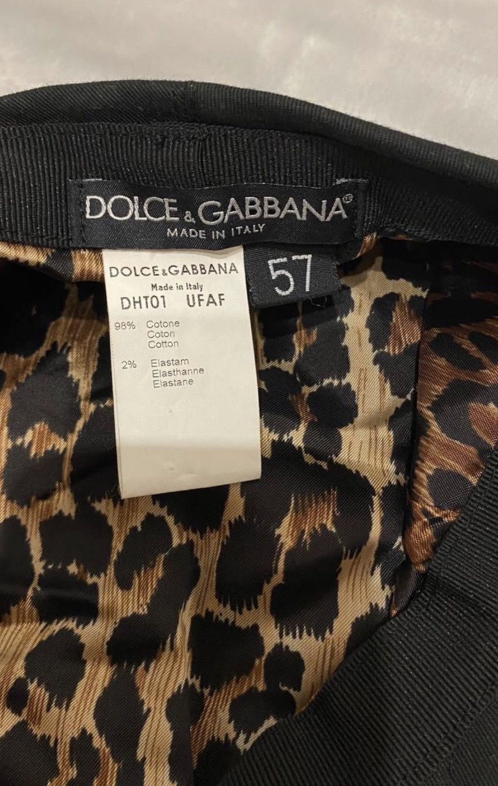 Dolce & Gabbana DOLCE & GABBANA SS 2003 Newsboy Cap Hat Leopard Lining Black Size ONE SIZE - 5 Thumbnail