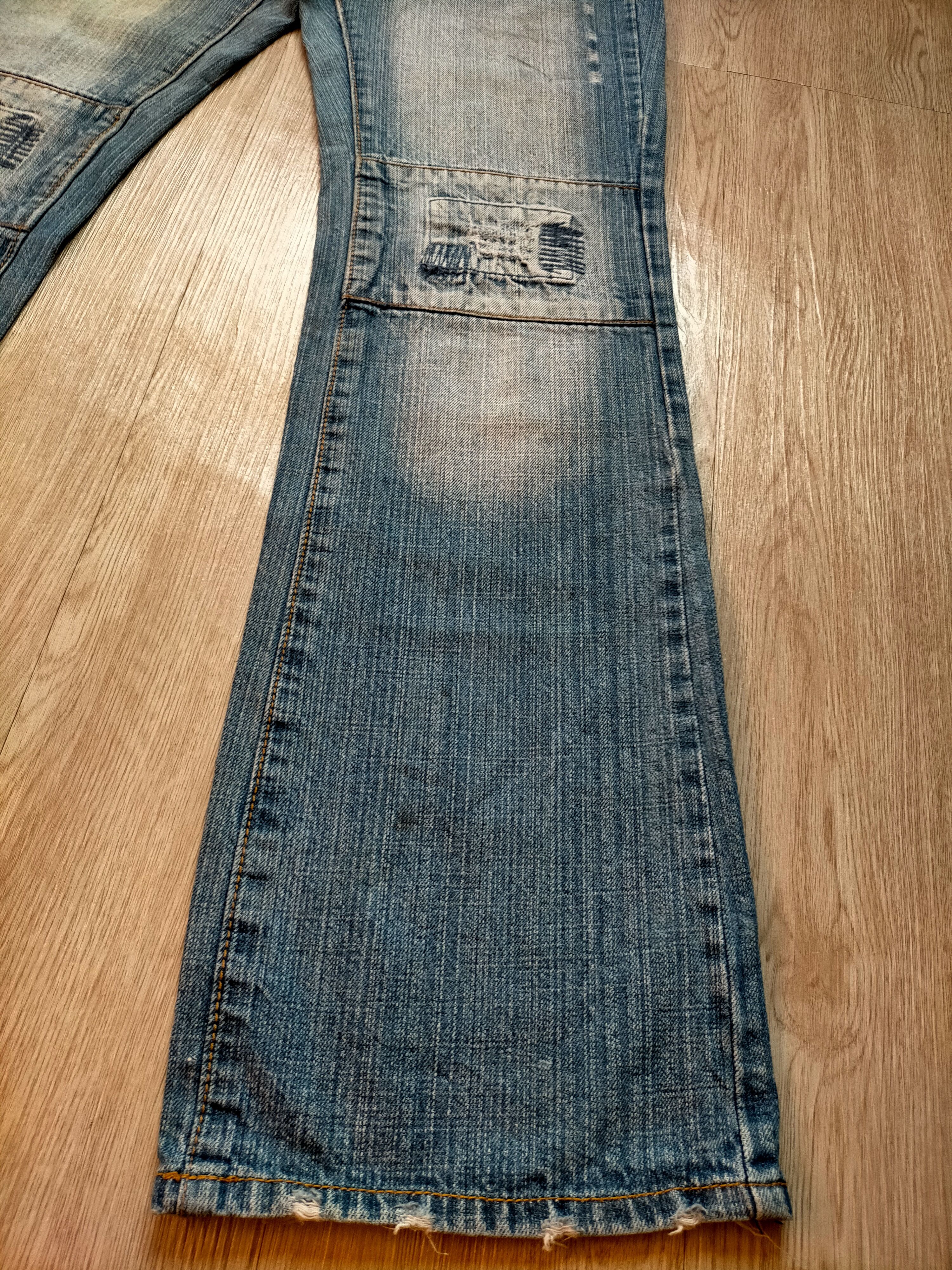 If Six Was Nine Flare Jeans Shaqiru Japan Patchwork Boot cut Blue Jeans Size US 31 - 10 Thumbnail