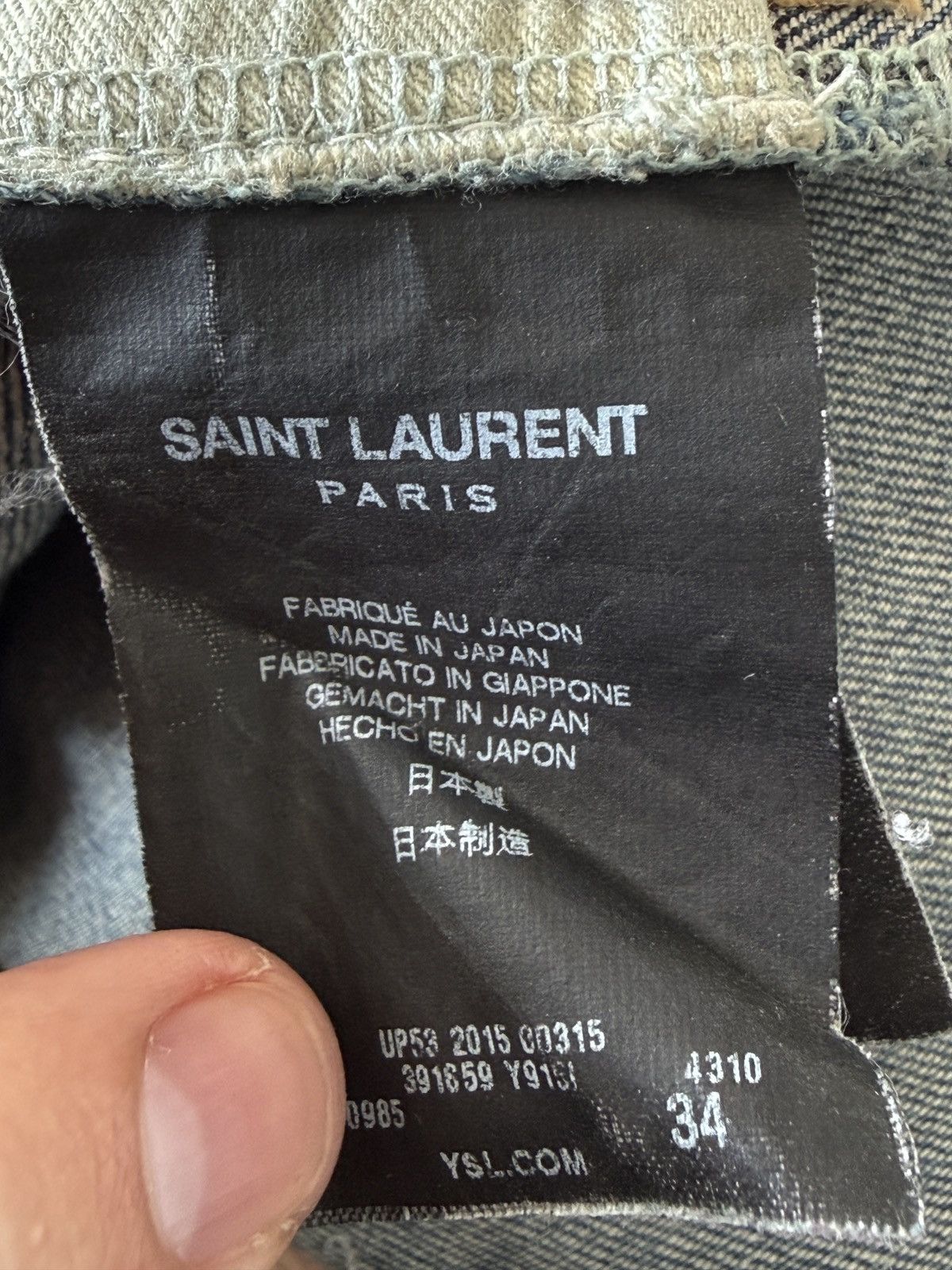 Saint Laurent Paris Timeless Distressed Denim 34 36 (2015 Hedi Slimane Era) Size US 34 / EU 50 - 15 Thumbnail